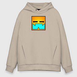 Толстовка оверсайз мужская Geometry Dash: Square, цвет: миндальный