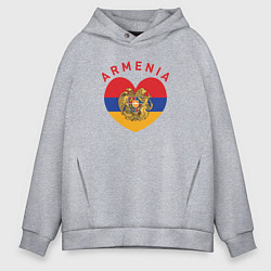 Толстовка оверсайз мужская The Heart of Armenia, цвет: меланж