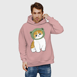 Толстовка оверсайз мужская Котолягушонок, цвет: пыльно-розовый — фото 2