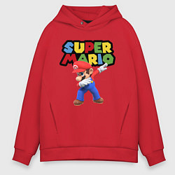 Толстовка оверсайз мужская Super Mario Dab, цвет: красный