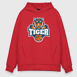 Толстовка оверсайз мужская Tiger Basketball, цвет: красный