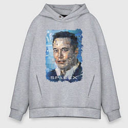 Толстовка оверсайз мужская Elon Musk, Space X, цвет: меланж