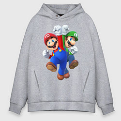 Толстовка оверсайз мужская Mario Bros, цвет: меланж