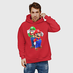 Толстовка оверсайз мужская Mario Bros, цвет: красный — фото 2