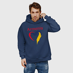 Толстовка оверсайз мужская Armenia Heart, цвет: тёмно-синий — фото 2