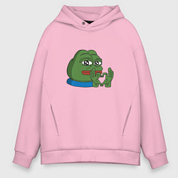 Толстовка оверсайз мужская Pepe love пепе лов, цвет: светло-розовый