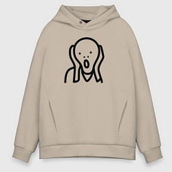 Толстовка оверсайз мужская Крик Стикер, цвет: миндальный