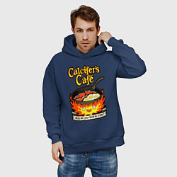 Толстовка оверсайз мужская Calcifer cook, цвет: тёмно-синий — фото 2