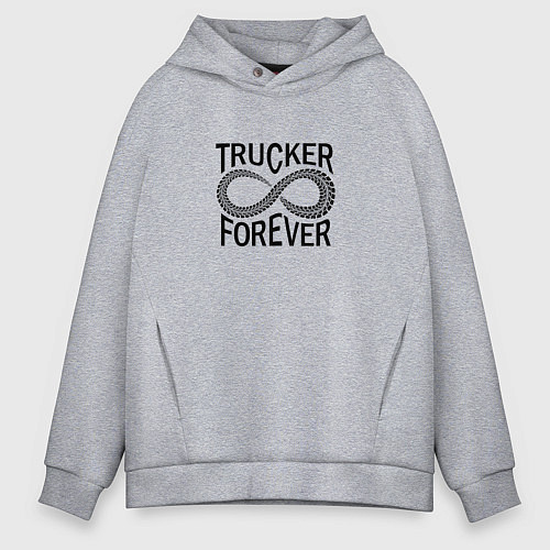 Мужское худи оверсайз Trucker Forever / Меланж – фото 1