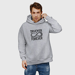 Толстовка оверсайз мужская Trucker Forever, цвет: меланж — фото 2