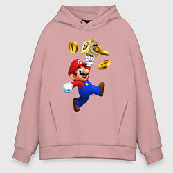 Толстовка оверсайз мужская Mario cash, цвет: пыльно-розовый