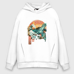 Толстовка оверсайз мужская Черепаха Япония, цвет: белый