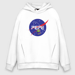 Толстовка оверсайз мужская Pepe Pepe space Nasa, цвет: белый