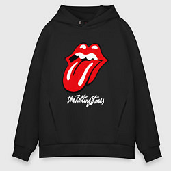 Толстовка оверсайз мужская Rolling Stones Роллинг Стоунз, цвет: черный