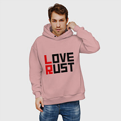Толстовка оверсайз мужская Love Rust, цвет: пыльно-розовый — фото 2