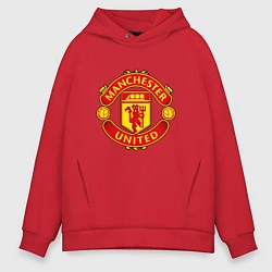 Толстовка оверсайз мужская Манчестер Юнайтед логотип, цвет: красный