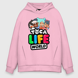 Толстовка оверсайз мужская TOCA LIFE WORLD ТОКА ЛАЙФ ВОРЛД ПЕРСОНАЖИ, цвет: светло-розовый