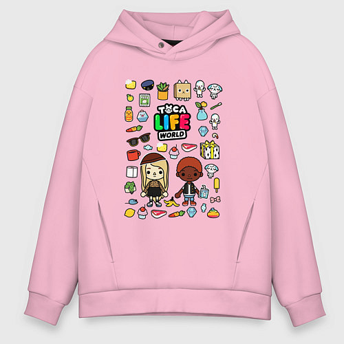 Мужское худи оверсайз TOCA LIFE WORLD ТОКА ЛАЙФ ВОРЛД TOCA BOCA / Светло-розовый – фото 1