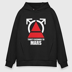 Толстовка оверсайз мужская 30 Seconds To Mars Logo, цвет: черный