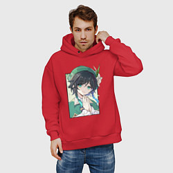 Толстовка оверсайз мужская Весенний Венти, цвет: красный — фото 2