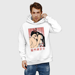 Толстовка оверсайз мужская Очаровательная Незуко, цвет: белый — фото 2