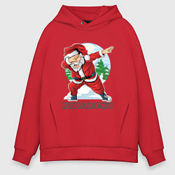 Толстовка оверсайз мужская Dab Santa, цвет: красный
