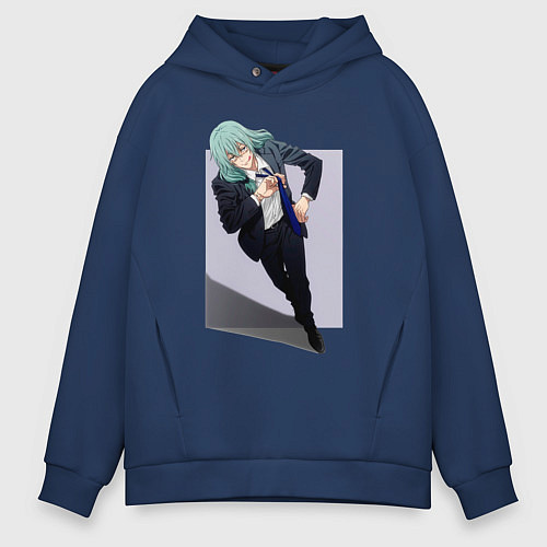 Мужское худи оверсайз Махито из Магической Битвы 1000 летний ребенок / Тёмно-синий – фото 1