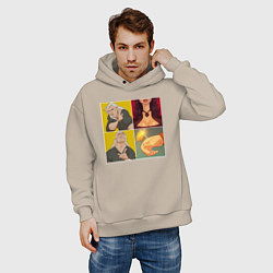 Толстовка оверсайз мужская Ведьмаку Заплатите Чеканной Монетой, цвет: миндальный — фото 2