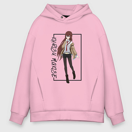 Мужское худи оверсайз Курису Макисэ Врата Штейна / Светло-розовый – фото 1
