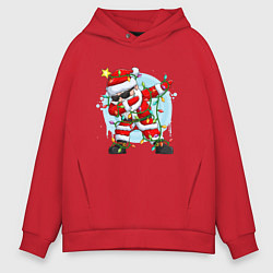 Толстовка оверсайз мужская DAB SANTA CLAUS В ГЕРЛЯНДЕ, цвет: красный