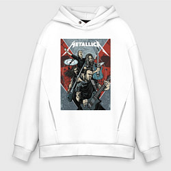 Толстовка оверсайз мужская Metallica - cool dudes!, цвет: белый