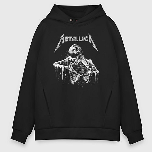 Мужское худи оверсайз Metallica - thrash metal! / Черный – фото 1