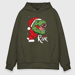 Толстовка оверсайз мужская T-rex Merry Roar, цвет: хаки