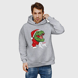 Толстовка оверсайз мужская T-rex Merry Roar, цвет: меланж — фото 2
