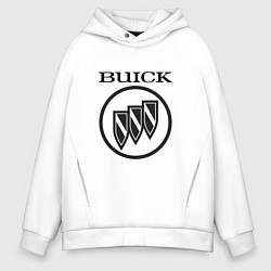 Толстовка оверсайз мужская Buick Black and White Logo, цвет: белый