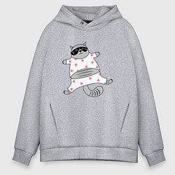 Толстовка оверсайз мужская Кот в пижаме, цвет: меланж