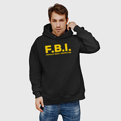 Толстовка оверсайз мужская FBI Женского тела инспектор, цвет: черный — фото 2