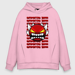 Толстовка оверсайз мужская GEOMETRY DASH КРАСНЫЙ ОГНЕННЫЙ ДЕМОН, цвет: светло-розовый