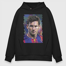 Толстовка оверсайз мужская Lionel Messi - striker, Barcelona, цвет: черный