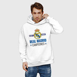 Толстовка оверсайз мужская Real Madrid Реал Мадрид, цвет: белый — фото 2