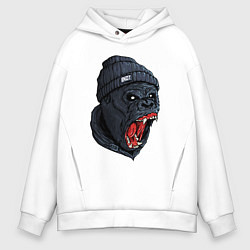 Толстовка оверсайз мужская Scream gorilla, цвет: белый