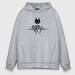 Толстовка оверсайз мужская Stray: Black Logo, цвет: меланж