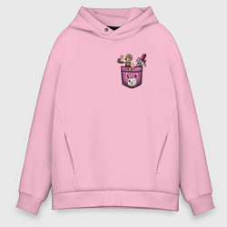 Толстовка оверсайз мужская Крошка Тина в кармане, цвет: светло-розовый