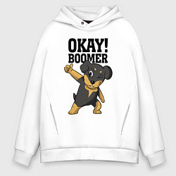 Толстовка оверсайз мужская Okay boomer!, цвет: белый