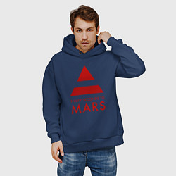 Толстовка оверсайз мужская 30 Seconds to Mars - Рок, цвет: тёмно-синий — фото 2