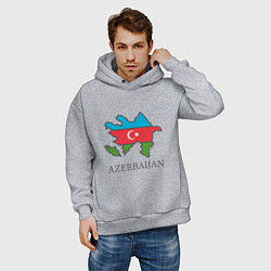 Толстовка оверсайз мужская Map Azerbaijan, цвет: меланж — фото 2