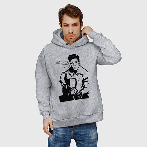 Мужское худи оверсайз Elvis / Меланж – фото 3