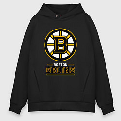 Толстовка оверсайз мужская Boston Bruins , Бостон Брюинз, цвет: черный