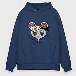 Толстовка оверсайз мужская Клинок, рассекающий демонов Мыши-ниндзя Шиноби Kim, цвет: тёмно-синий