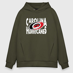 Толстовка оверсайз мужская Каролина Харрикейнз, Carolina Hurricanes, цвет: хаки